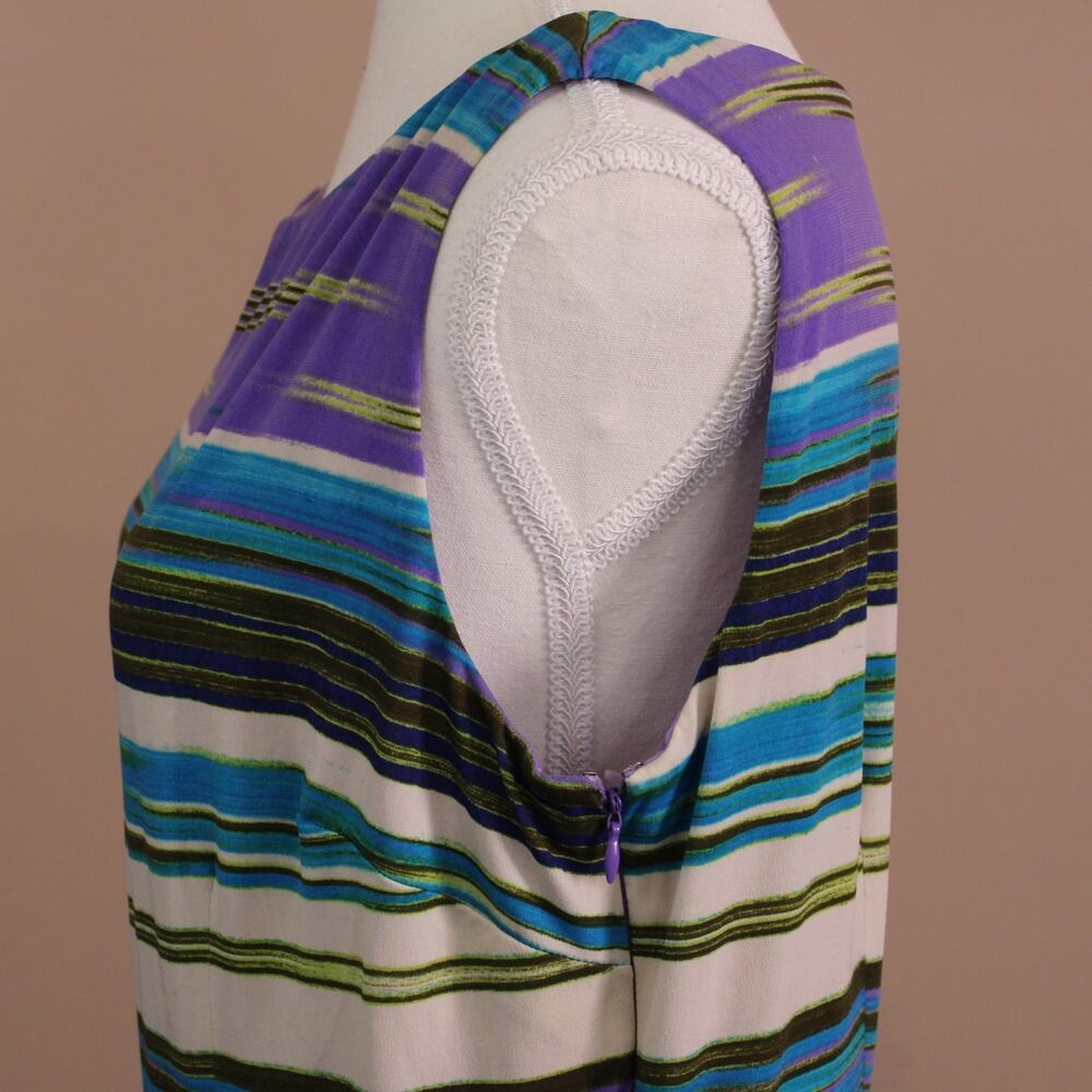 Women's Sleeveless Swing Dress Purple & Teal sz 14 Petite - Picture 4 of 6
